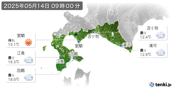 道南の現在の天気(全国)